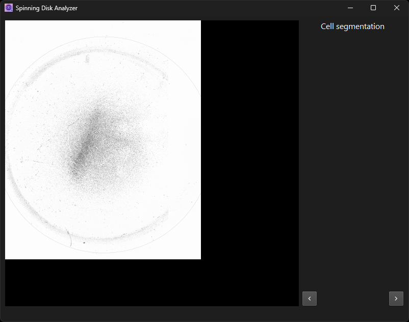 Dialog page for cell segmentation