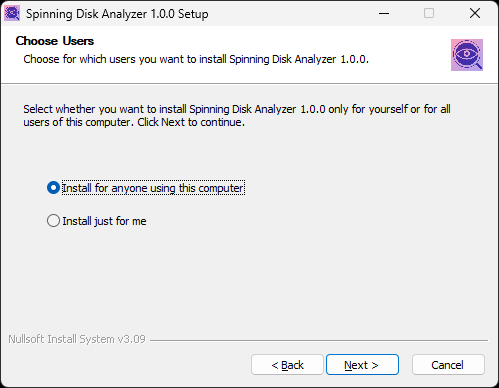 Installer dialog for choosing user (me or everyone)